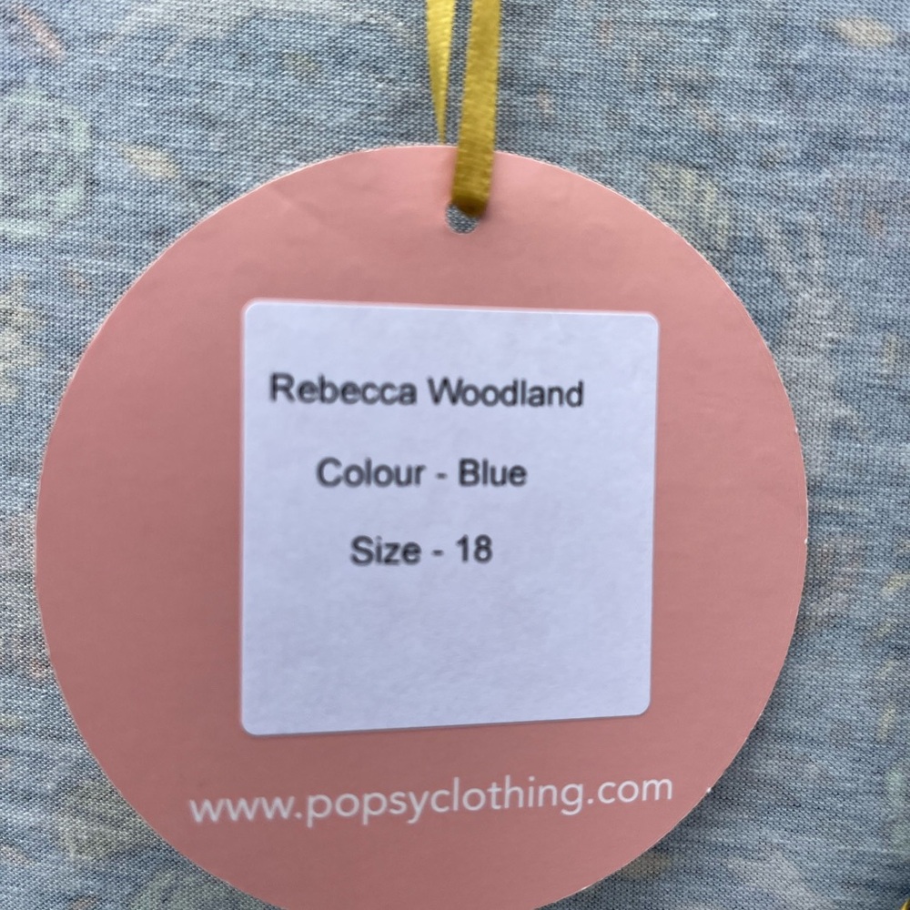 Blue Popsy dress with bunnies and pockets - Picture 3 of 3